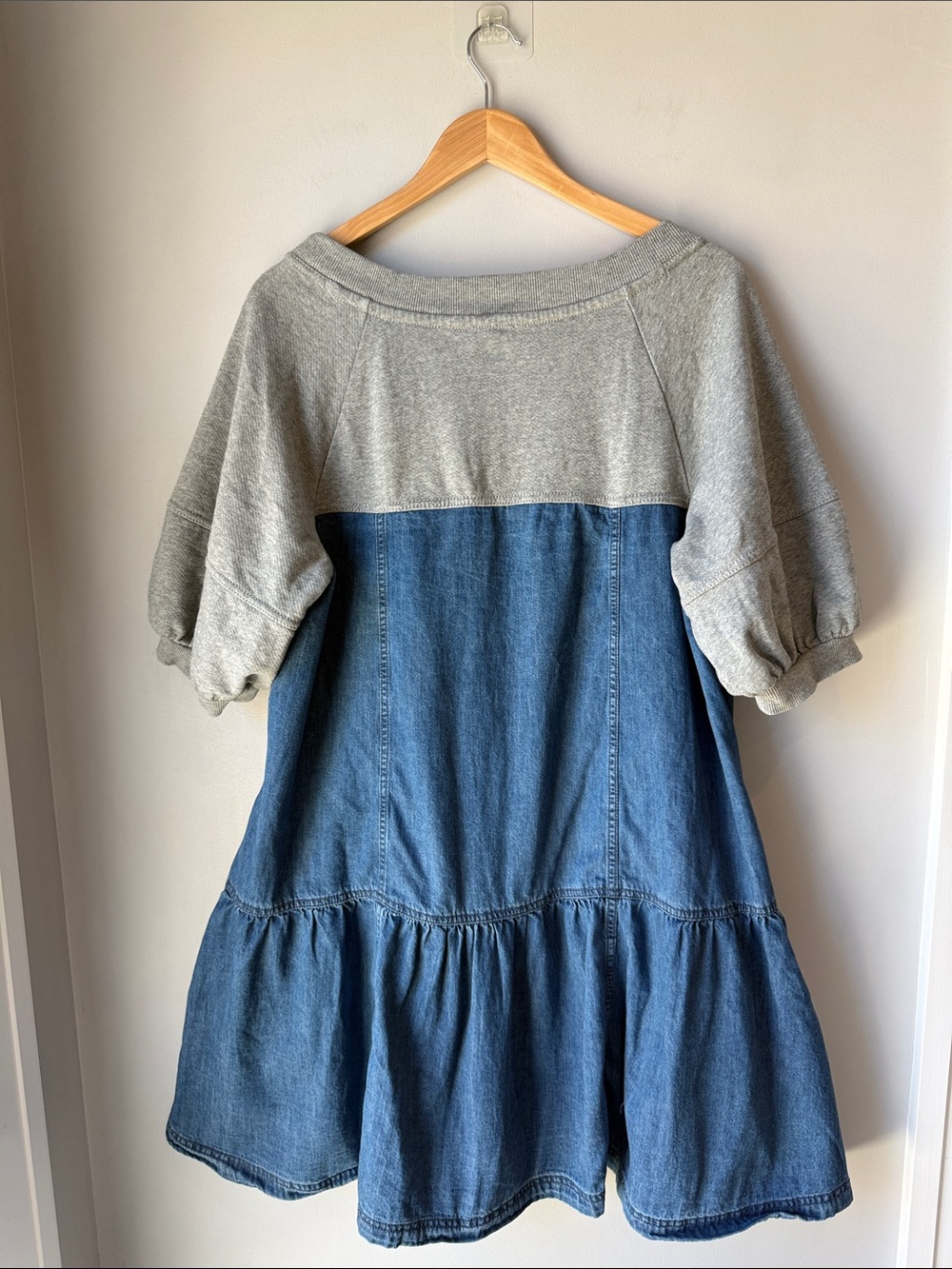 Pilcro Denim Sweatshirt Twofer Swing Dress XL - Picture 3 of 7